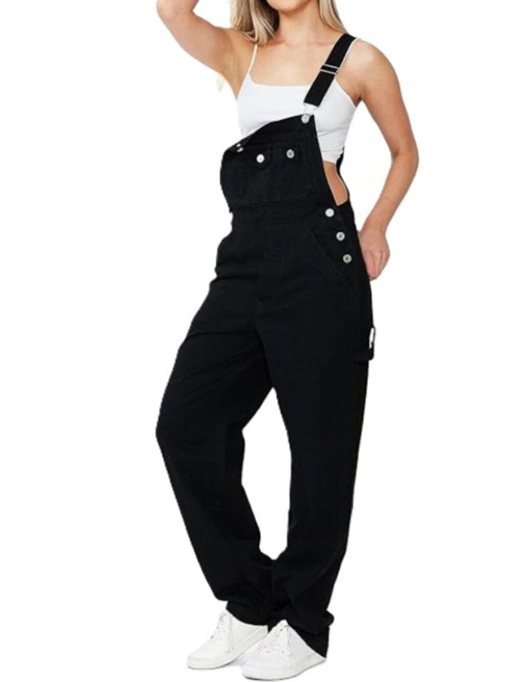 Lana Roux 90s Retro Dungaree Utility Chino Denim Jumpsuit Jean Overalls